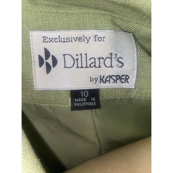 Vintage 80s/90s Dillard’s by Kasper Lime Green 2 Piece Skirt Suit Lined Size 10 - Picture 8 of 9